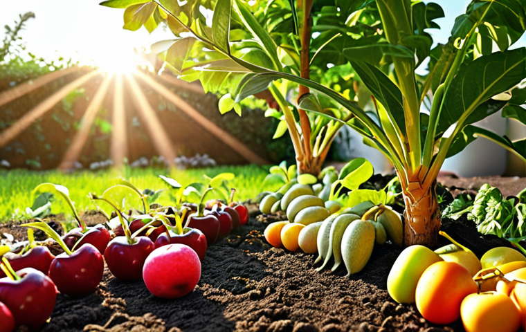 ** A vibrant, fertile garden where seeds of knowledge are being planted and watered. The plants are diverse, representing different subjects, and are bearing delicious-looking fruits. In the background, a bright sun shines, symbolizing continuous learning. The overall feeling is one of growth, abundance, and enjoyment of the learning process.
**