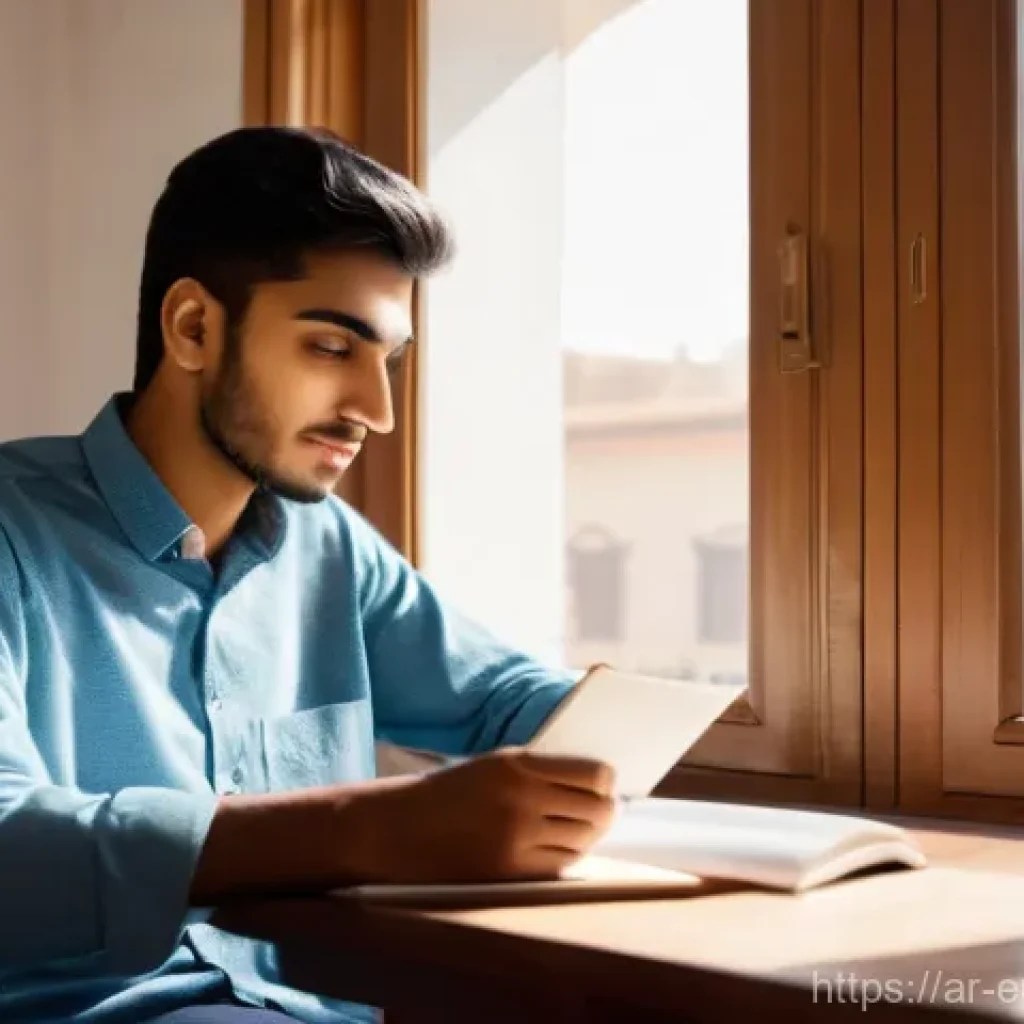 시험 준비를 위한 학습 스케줄 작성법 - **Prompt:** A young Arab male student, approximately 20 years old, sitting comfortably at a well-lit...