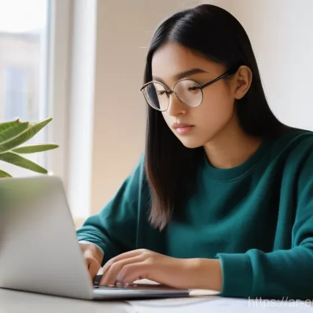 시간 배분의 비밀  학습을 위한 최적화 - **Prompt 1: Focused Study with Digital Tools**
    A wide shot of a young adult female student, aged...