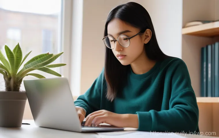 시간 배분의 비밀  학습을 위한 최적화 - **Prompt 1: Focused Study with Digital Tools**
    A wide shot of a young adult female student, aged...